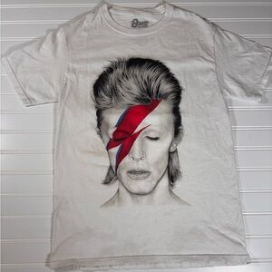 David Bowie "Aladdin Sane" Lightning Bolt Portrait Graphic t-Shirt Size Small